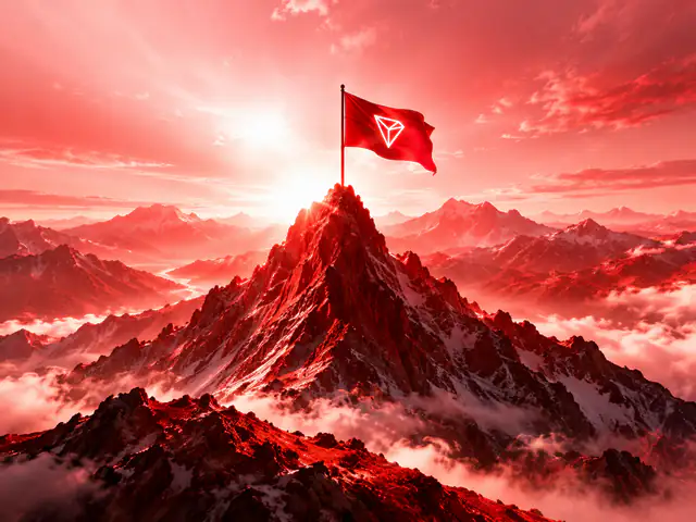 2017 TRON flag on a mountain summit